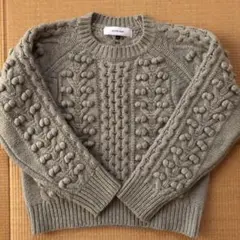 ルシェルブルー●グレー●ポンポンニット●セーター