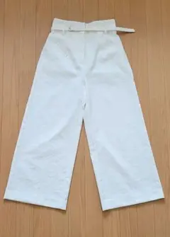 PLST　ホワイト ワイドパンツ　S　後ろゴム