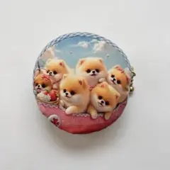 ハンドメイド　ポメラニアン　まるポーチ