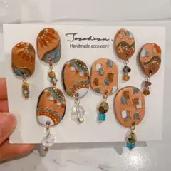 ハンドメイドピアス 個性派 4ペアセット ②
