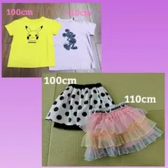 ピカチュウ　ミッキー　ユニクロ　GU　Tシャツ　半袖　スカパン　スカート　パンツ