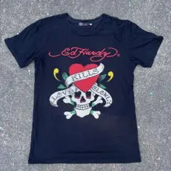 Ed Hardy スカル ハート Tシャツ ブラック