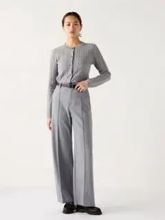 【UNIQLO】ブラッシュドジャージーワイドパンツ ピンタック入 スタイリッシュ