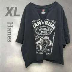 Hanes モンスタートラック Tシャツ【XL】黒ブラック　キッズレディース半袖