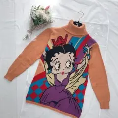 Betty Boop タートルネックニット オレンジ