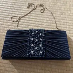 レディース クラッチ バッグ ブラック パール パーティ 結婚式