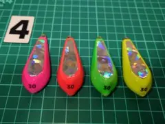 ④ 蛍光 オモリ ３０号 ４色セット カワハギ