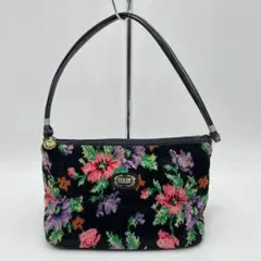 Feiler フェイラー ハンド バッグ フラワー ブラック 刺繍 花柄