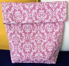 【新品未使用品】ハンドメイド バッグインバック ダマスク ピンク オックス