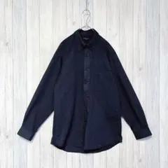 【variomodeHOMME】長袖シャツ 羽織り シンプル ネイビー L