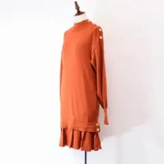 フォクシー ニット セーター ロング ワンピース ドレス オレンジ