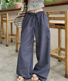 ライクストライプセミワイドパンツ