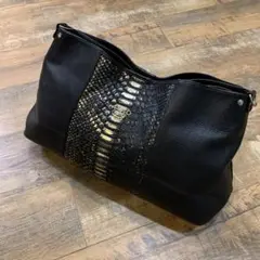 訳あり ATAO ELVY LUXE エルヴィ リュクス パイソン ハンドバッグ