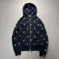 a bathing ape scull logo zip-up foodie