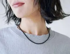 新品【eL+1】 beads short necklace ブラック おねさん