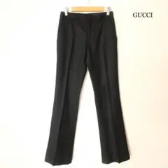 良品 グッチ カシミヤ混 ストレッチ センタープレス ストレート パンツ