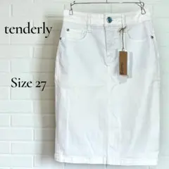 新品 tenderly ホワイト タイトスカート ミニスカート サイズ27
