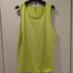 美品ユニクロ UNIQLO ドライEXタンクトップ メンズ S 蛍光イエロー