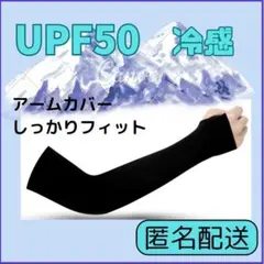 アームカバー 【sale】ブラック　UPF50+ 　冷感　一組　①　日焼け止め