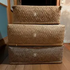 昭和【古道具】竹行李 3個セット（バラ売り可）