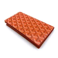 【極上美品】ゴヤール リシュリュー ヘリンボーン柄 長財布 オレンジ