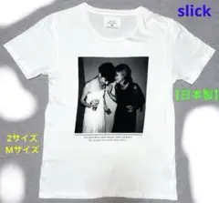 【日本製】SLICK スリックプリントTシャツ　サイズ2 Mサイズ