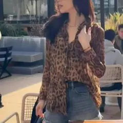 ❤️年中使えるヒョウ柄シアーシャツ★デートにもぴったり