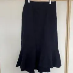 ユニクロ ミラノリブスカート ネイビー