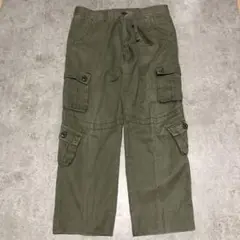 unknown カーゴパンツ ミリタリー 軍服 マルチポケット 緑 L
