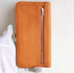最高級トゴレザー　長財布　オレンジ