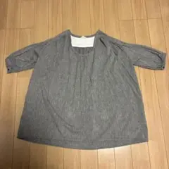 Samansa Mos2 ヘリンボーン柄 七分袖チュニック
