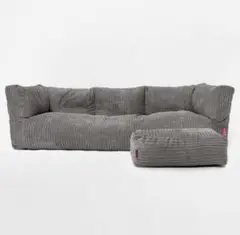 【美品】loungepug 3人掛け ビーズ ローソファ ブラックコーデュロイ 美品】loungepug 3人掛け ビーズ ローソファ ブラックコーデュロイ