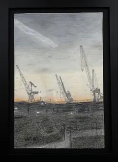 瀬戸内海夕暮れ　風景画