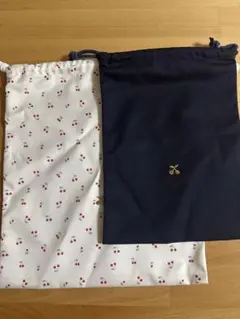プティマイン　ワンポイント刺繍巾着　2P