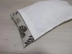 枕 そばがら枕 まくら モンステラベージュ カバー付き