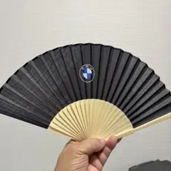 BMW 黒い竹製扇子