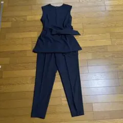 【エレメントルール】ネイビー リボン付き トップス パンツセットアップ