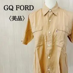 美品 GQ FORD ジーキューフォード カジュアルシャツ ベージュ 半袖 薄手