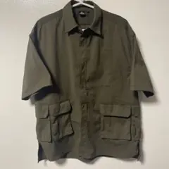 TARAS BOULBA 半袖ワークシャツ M オリーブ　ミリタリー　シャツ