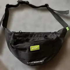HUF ブラック ボディバッグ TI-KCUF TECHNOLOGY™