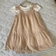 【美品】petit main 半袖ワンピース ハート100cm