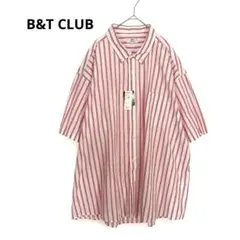 【 B＆T CLUB】新品　半袖シャツ ストライプ X3 大きいサイズ
