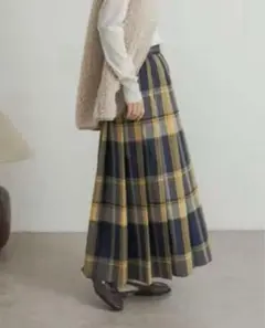 URBAN RESEARCH DOORS チェックプリーツスカート【親子リンク】