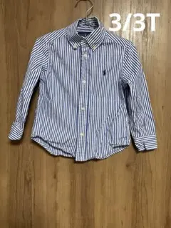 Ralph Lauren 長袖シャツ 3/3T 青白ストライプ