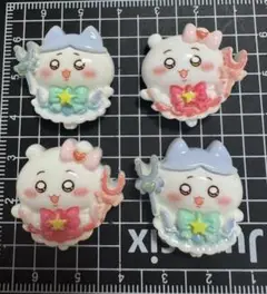 ちいかわ　ハチワレ デコレーションパーツ 4個セット