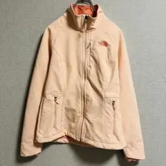【美品】ノースフェイス ソフトシェル ジャケット ロゴ レディース M