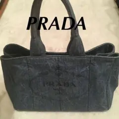 本物 PRADA プラダ カナパ デニム トートバッグ