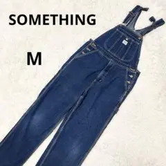 SOMETHING デニムサロペット M 日本製 ダークブルー