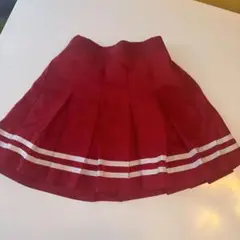 赤いプリーツスカート 白いストライプ　Mサイズ