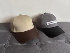 ホークス コカコーラ ベースボールキャップ ベージュ グレー 2点セット